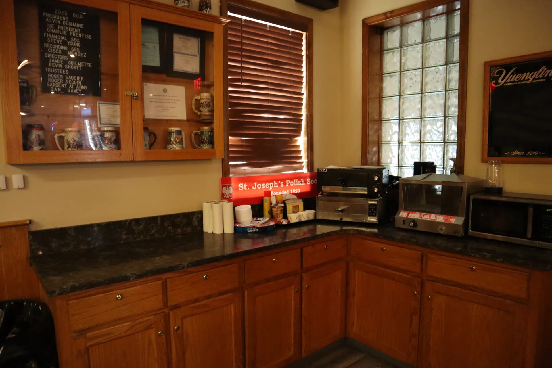 Service counter in the clubhouse kitchen